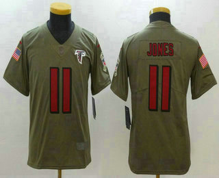 Youth Atlanta Falcons #11 Julio Jones Olive 2017 Salute To Service Stitched NFL Nike Limited Jersey