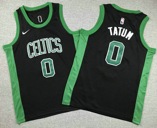 Youth Boston Celtics #0 Jayson Tatum Black 2021 Stitched Jersey