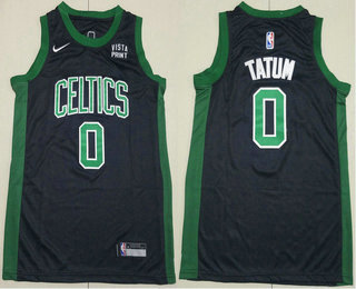 Youth Boston Celtics #0 Jayson Tatum Black 2021 Stitched Jersey With Sponsor