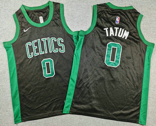 Youth Boston Celtics #0 Jayson Tatum Black Statement Icon Swingman Jersey