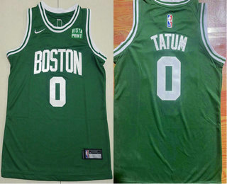 Youth Boston Celtics #0 Jayson Tatum Green 2021 Stitched Jersey With Sponsor