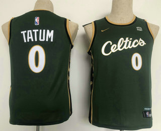 Youth Boston Celtics #0 Jayson Tatum Green 2023 Nike Swingman Stitched Jersey With Sponsor