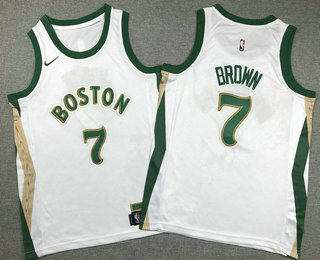 Youth Boston Celtics #7 Jaylen Brown Cream 2023 City Edition Stitched Jersey