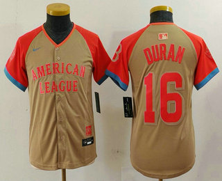 Youth Boston Red Sox #16 Jarren Duran Cream 2024 All Star Limited Stitched Jersey