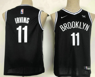 Youth Brooklyn Nets #11 Kyrie Irving 2021 Black Swingman Stitched NBA Jersey With Sponsor