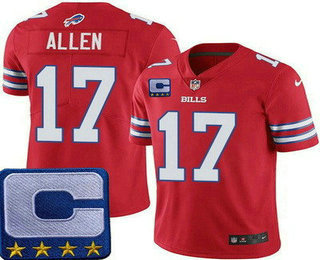 Youth Buffalo Bills #17 Josh Allen Limited Red C Patch Vapor Jersey