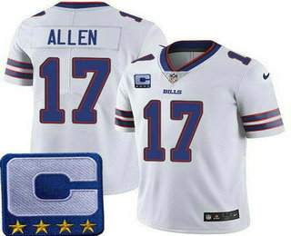 Youth Buffalo Bills #17 Josh Allen Limited White C Patch Vapor Jersey