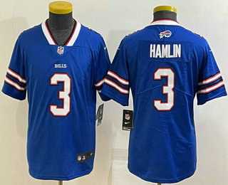 Youth Buffalo Bills #3 Damar Hamlin Blue 2022 Vapor Untouchable Stitched NFL Nike Limited Jersey