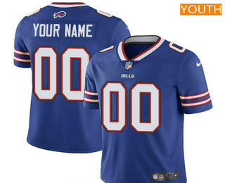 Youth Buffalo Bills Custom Vapor Untouchable Royal Blue Team Color NFL Nike Limited Jersey