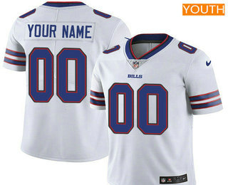 Youth Buffalo Bills Custom Vapor Untouchable White Road NFL Nike Limited Jersey