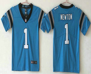 Youth Carolina Panthers #1 Cam Newton Light Blue 2017 Vapor Untouchable Stitched NFL Nike Limited Jersey