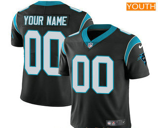 Youth Carolina Panthers Custom Vapor Untouchable Black Team Color NFL Nike Limited Jersey