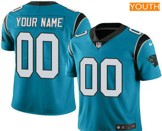 Youth Carolina Panthers Custom Vapor Untouchable Light Blue Alternate NFL Nike Limited Jersey