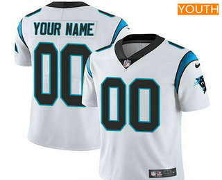 Youth Carolina Panthers Custom Vapor Untouchable White Road NFL Nike Limited Jersey