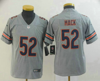 Youth Chicago Bear #52 Khalil Mack Grey 2019 Inverted Legend Stitched NFL Nike Limited Jersey