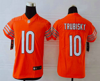 Youth Chicago Bears #10 Mitchell Trubisky Orange 2017 Vapor Untouchable Stitched NFL Nike Limited Jersey