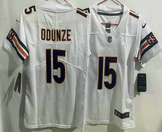 Youth Chicago Bears #15 Rome Odunze White Vapor Limited Stitched Jersey