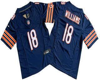 Youth Chicago Bears #18 Caleb Williams Limited Navy FUSE Vapor Jersey