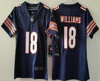 Youth Chicago Bears #18 Caleb Williams Navy Blue Vapor Limited Stitched Jersey