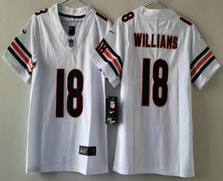 Youth Chicago Bears #18 Caleb Williams White Vapor Limited Stitched Jersey