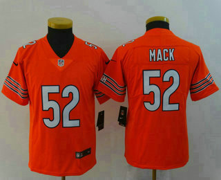 Youth Chicago Bears #52 Khalil Mack Orange 2018 Vapor Untouchable Stitched NFL Nike Limited Jersey