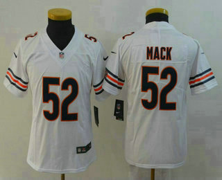 Youth Chicago Bears #52 Khalil Mack White 2018 Vapor Untouchable Stitched NFL Nike Limited Jersey