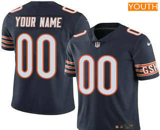 Youth Chicago Bears Custom Vapor Untouchable Navy Blue Team Color NFL Nike Limited Jersey