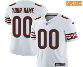 Youth Chicago Bears Custom Vapor Untouchable White Road NFL Nike Limited Jersey