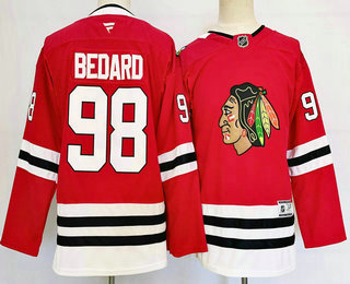 Youth Chicago Blackhawks #98 Connor Bedard Red 2024 Stitched Jersey