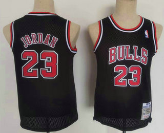 Youth Chicago Bulls #23 Michael Jordan 1997-98 Black Hardwood Classics Soul Swingman Throwback Jersey