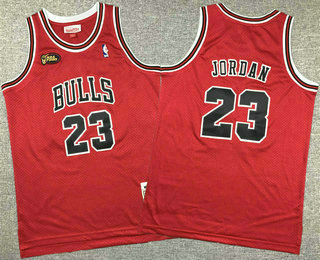 Youth Chicago Bulls #23 Michael Jordan 1997-98 Red Final Patch Hardwood Classics Swingman Throwback Jersey