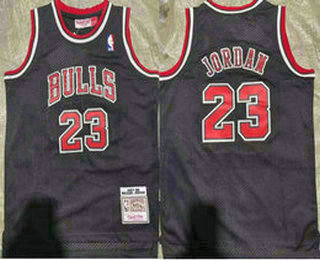 Youth Chicago Bulls #23 Michael Jordan Black 97-98 Hardwood Classics Authentic Stitched NBA jerseys