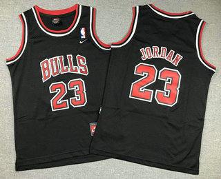 Youth Chicago Bulls #23 Michael Jordan Black Throwback Jersey