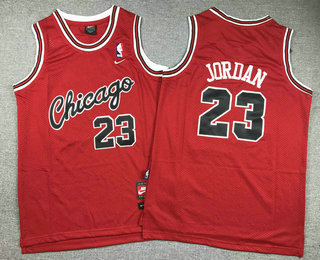 Youth Chicago Bulls #23 Michael Jordan Red With Chicago Throwback Nike Jersey