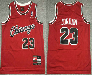 Youth Chicago Bulls #23 Michael Jordan Red With White Name Stitched NBA Nike Swingman Jersey