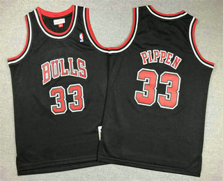 Youth Chicago Bulls #33 Scottie Pippen Black 1997 Throwback Swingman Jersey