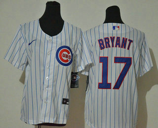 Youth Chicago Cubs #17 Kris Bryant White Stitched MLB Cool Base Nike Jersey