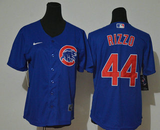 Youth Chicago Cubs #44 Anthony Rizzo Blue Stitched MLB Cool Base Nike Jersey