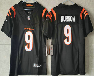 Youth Cincinnati Bengals #9 Joe Burrow Limited Black FUSE Vapor Jersey