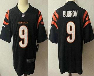 Youth Cincinnati Bengals #9 Joe Burrow NEW Black 2021 Vapor Untouchable Stitched NFL Nike Limited Jersey