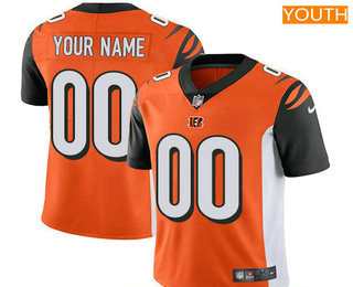 Youth Cincinnati Bengals Custom Vapor Untouchable Orange Alternate NFL Nike Limited Jersey