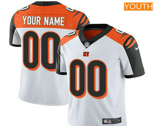 Youth Cincinnati Bengals Custom Vapor Untouchable White Road NFL Nike Limited Jersey