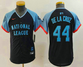 Youth Cincinnati Reds #44 Elly De La Cruz Navy 2024 All Star Limited Stitched Jersey