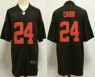 Youth Cleveland Browns #24 Nick Chubb Limited Brown Alternate Vapor Jersey