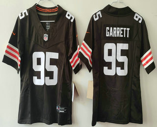 Youth Cleveland Browns #95 Myles Garrett Limited Brown FUSE Vapor Jersey