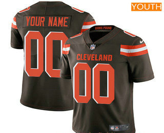 Youth Cleveland Browns Custom Vapor Untouchable Brown Team Color NFL Nike Limited Jersey