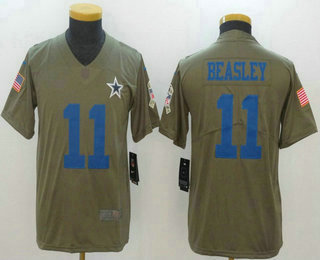 Youth Dallas Cowboys #11 Cole Beasley Olive 2017 Salute To Service Stitched NFL Nike Limited Jersey