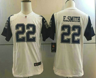 Youth Dallas Cowboys #22 Emmitt Smith White 2016 Color Rush Stitched NFL Nike Limited Jersey