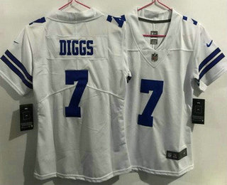 Youth Dallas Cowboys #7 Trevon Diggs Limited White Vapor Jersey