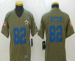 Youth Dallas Cowboys #82 Jason Witten Olive 2017 Salute To Service Stitched NFL Nike Limited Jersey